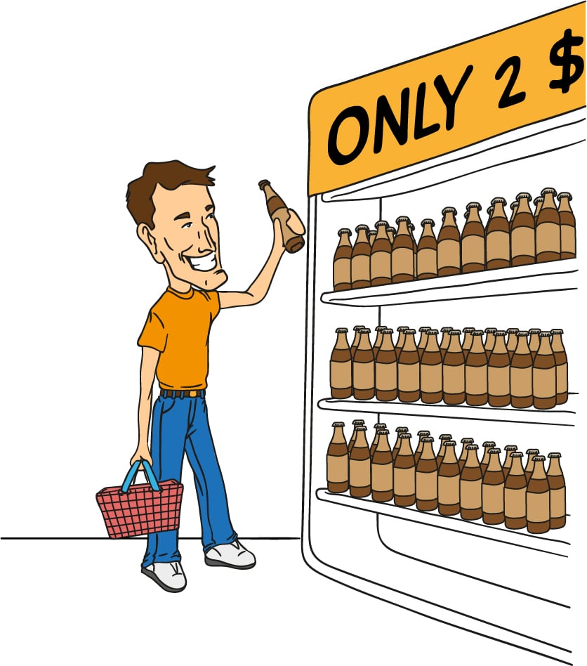 man buying beer