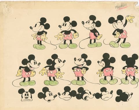 The classic Mickey Mouse cartoon @ Copyright by Disney