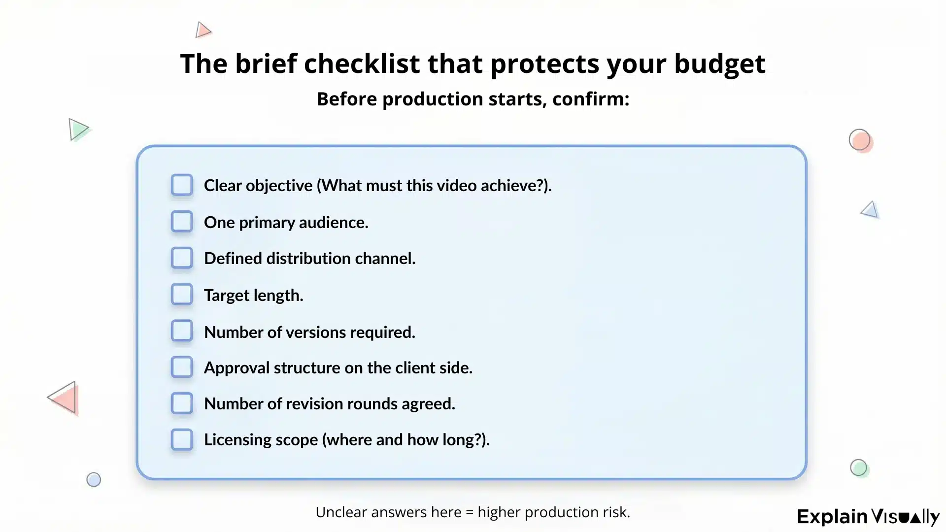 The brief checklist that protects your budget