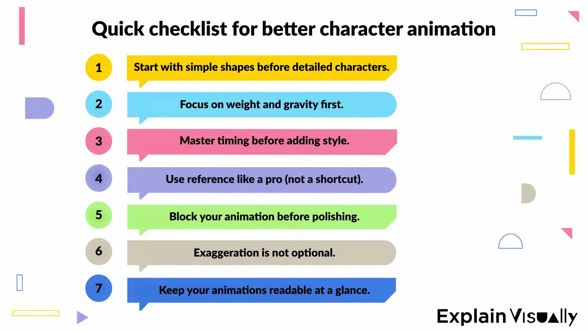 Quick checklist for better character animation